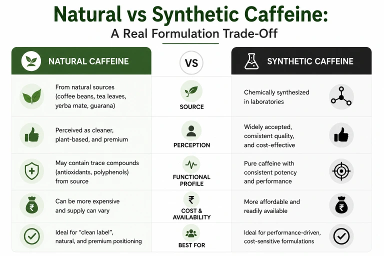 Natural vs Synthetic Caffeine: A Real Formulation Trade-Off
