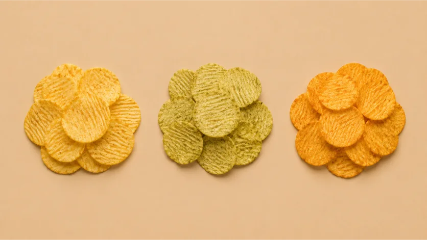 Whey Protein Chips Formulation vs Pea Protein Chips Formulation vs Soy Protein Chips Formulation
